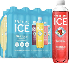 Sparkling Ice Blue Variety Pack, Zero Sugar Sparkling Water, with Vitamins and Antioxidants, 17 fl oz, 12 count (Classic Lemonade, Strawberry Watermelon, Grape Raspberry, Lemon Lime)