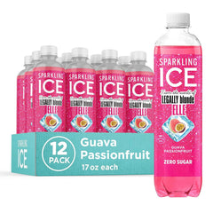 Sparkling Ice, Elle Woods-Inspired Guava Passionfruit Sparkling Water, Zero Sugar Flavored Water, with Vitamins and Antioxidants, Low Calorie Beverage, 17 fl oz Bottles (Pack of 12)
