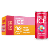 Sparkling Ice Fruit Punch Sparkling Water, with Antioxidants and Vitamins, Zero Sugar, 7.5 fl oz Mini Cans (Pack Of 10)