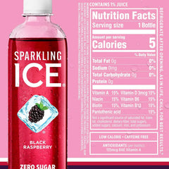 Sparkling Ice Purple Variety Pack, Flavored Water, Zero Sugar, with Vitamins and Antioxidants, 17 fl oz, 12 count (Black Raspberry, Cherry Limeade, Orange Mango, Kiwi Strawberry) (Pack of 2)