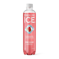 Sparkling Ice, Strawberry Watermelon Sparkling Water, Zero Sugar Flavored Water, with Antioxidants and Vitamins, 17 fl oz Bottle