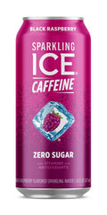 Sparkling Ice Caffeine, Black Raspberry Sparkling Water with Caffeine, Zero Sugar, with Antioxidants and Vitamins,16 fl oz Can