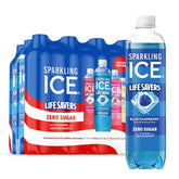 Sparkling Ice® LIFE SAVERS™ Red, White and Blue Variety pack, Zero Sugar Flavored Sparkling Water, with Vitamins and Antioxidants, Low Calorie Beverage, 17 fl oz Bottles (Pack of 12)