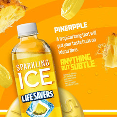 Sparkling Ice LIFESAVERS Pineapple, Zero Sugar Flavored Sparkling Water, with Vitamins and Antioxidants, Low Calorie Beverage, 17 fl oz Bottles (Pack of 12)