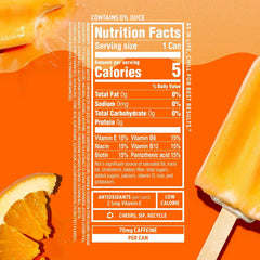 Sparkling Ice® Caffeine Soda Shoppe Orange Cream Perfectly Caffeinated® Sparkling Water with 70mg Caffeine, Zero Sugar, with Antioxidants and Vitamins, 16 fl oz Cans (Pack Of 12)