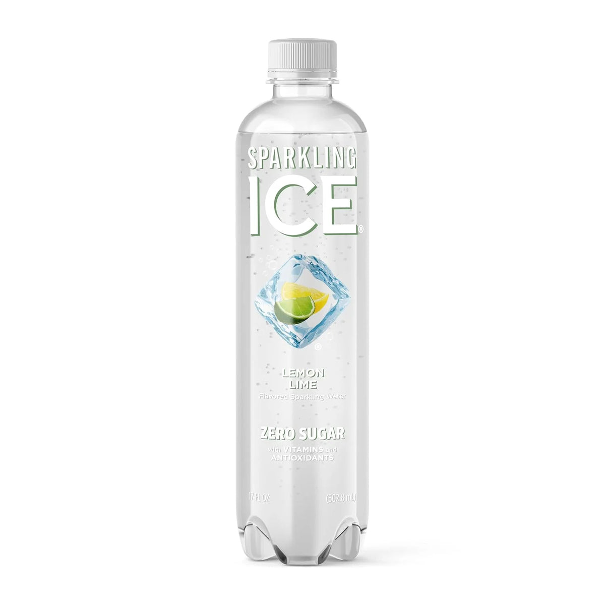Sparkling Ice, Lemon Lime Sparkling Water, Zero Sugar Flavored Water, with Antioxidants and Vitamins, 17 fl oz Bottle