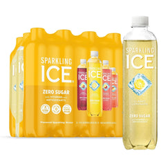 Sparkling Ice Lemonade Variety Pack, Zero Sugar Sparkling Water, with Vitamins and Antioxidants, 17 fl oz, 12 count (Lemonade Flavors: Classic, Raspberry, Peach & Berry)