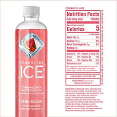 Sparkling Ice Strawberry Watermelon, 17 oz (Pack of 3)