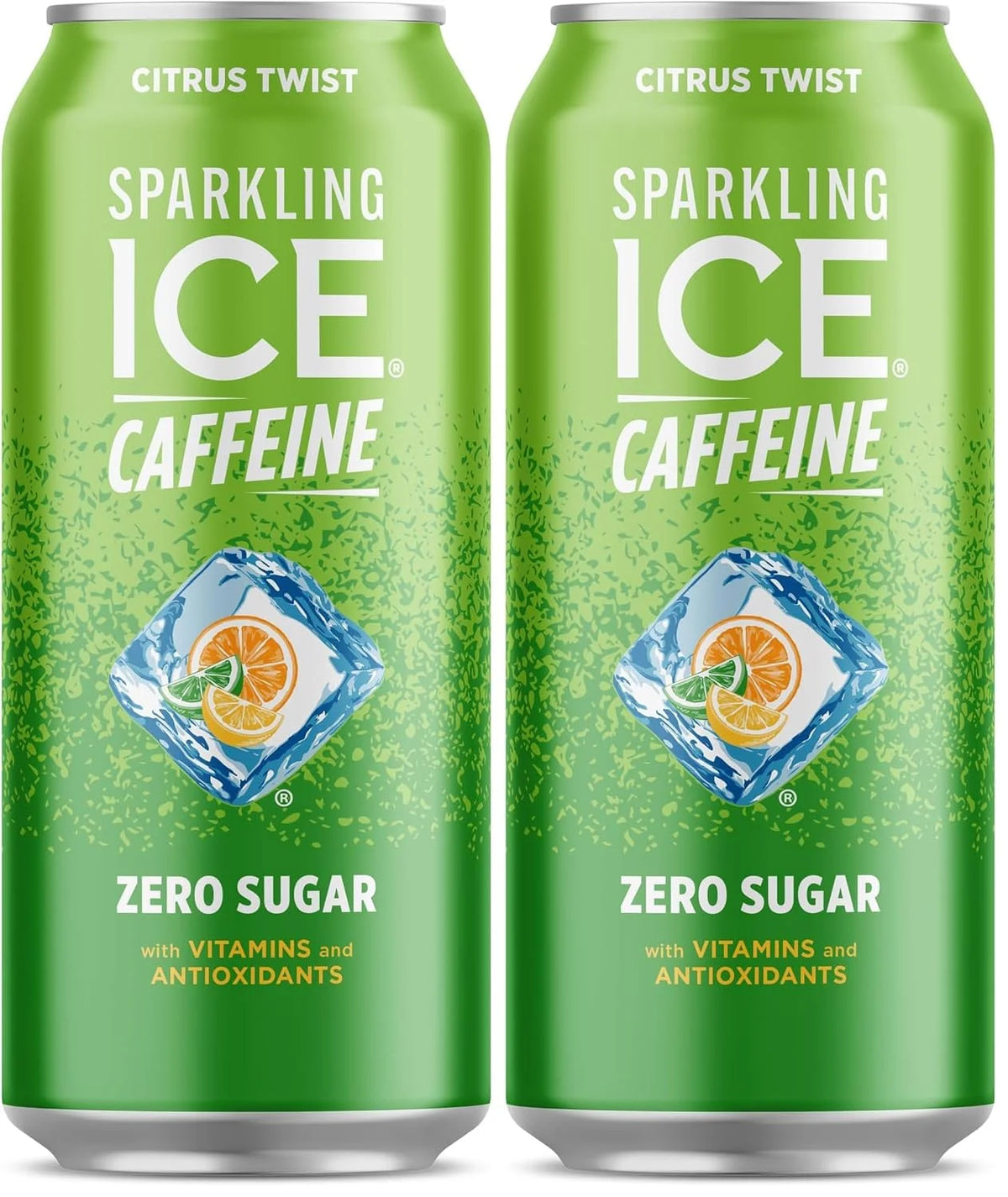 Sparkling Ice® +Caffeine, Citrus Twist Flavored Sparkling Water with Caffeine, Zero Sugar, with Vitamins and Antioxidants, Low Calorie Beverage, 16 fl oz Can (Pack of 2)