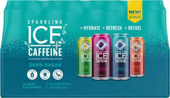 Sparkling Ice Caffeine Variety Pack,Flavored Sparkling Water,Zero Sugar,with Vitamins and Antioxidants,16 fl oz,(Citrus Twist,Black Raspberry,Blue Raspberry,Strawberry Citrus),(Pack of 24)